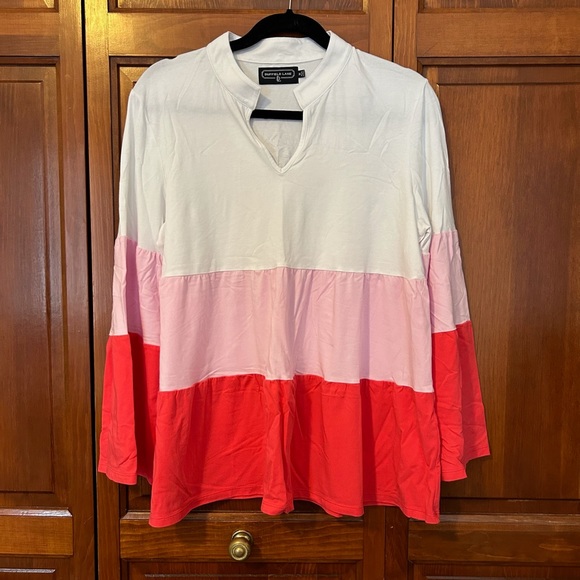 Duffield Lane Tops - Duffield Lane Tiered Long Sleeve Blouse Size Medium